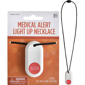 Amscan Light-Up Medical Alert Button Necklace Prop